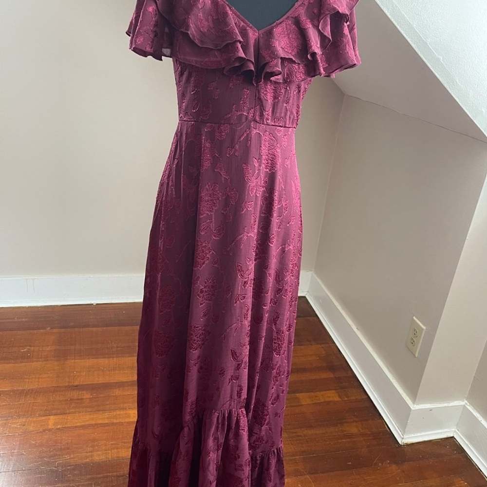 Francesca's Collections Ruffle Maxi Dress - Picture 2 of 14